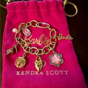 Barbie gold charm bracelet by Kendra Scott NWOT